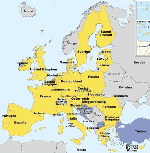 map of European Union