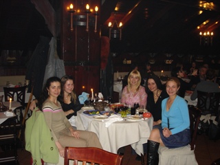 Rumi with friends at Etno restaurant